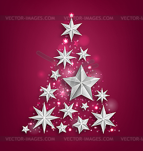 Abstract Garland Made of Silver Stars for Happy - vector clipart