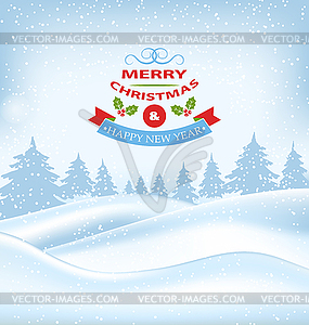 Christmas Winter Card for Merry Christmas and - vector clipart