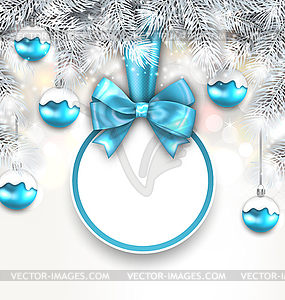 Holiday Glowing Background with Blank Card with - vector image