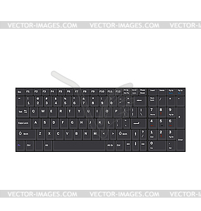 Computer Realistic Black Keyboard - vector clipart