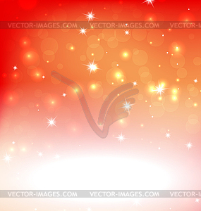 Bright Red Orange Abstract Xmas Background With - vector image