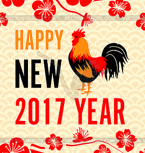 Chinese New Year Background with Roosters - vector clipart / vector image