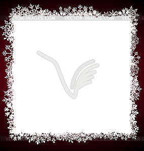 Winter Square Frame with Snowflakes - vector clip art