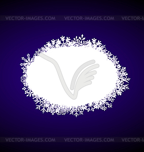 Winter Frame with Snowflakes, Holiday Background - royalty-free vector clipart