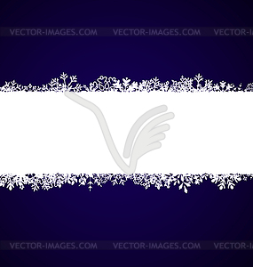 Winter Abstract Frame with Snow. Christmas Snowflak - vector clipart