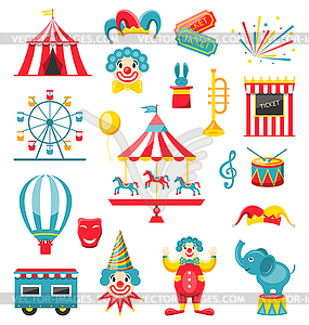 Circus and Carnival Icons - vector image