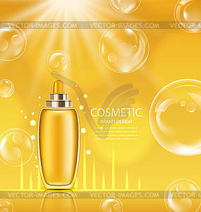 Cosmetic Product in Orange Glossy Bottle - vector clip art