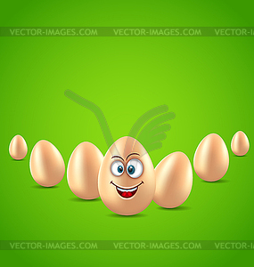 Easter Background with Crazy Paschal Egg - vector clip art