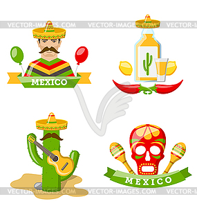 Set of Mexico Icons - vector image