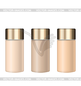 Collection Realistic Tubes of Foundations with - vector image