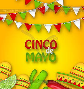 Holiday Celebration Poster for Cinco De Mayo - vector image
