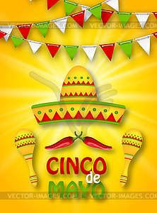 Holiday Celebration Banner for Cinco De Mayo - vector clip art