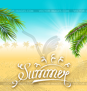 Tropical Nature Background with Palm Leaves and - vector image