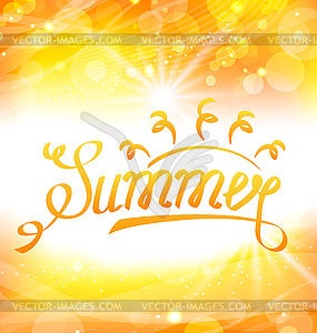 Summer Abstract Background with Text Lettering, - vector clipart