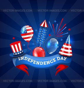 American Banner for Independence Day, Traditional - vector clipart
