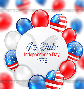 Праздничная карта для Дня независимости США с - изображение в векторном формате