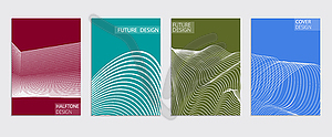 Minimal covers design. Cool halftone gradients. - vector image