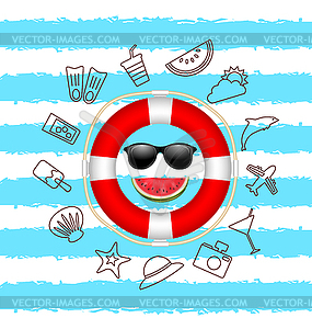 Banner for Summer Time .Vacation Background with - vector image