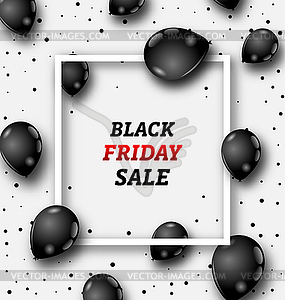 Black Friday Poster with Shiny Balloons - royalty-free vector image