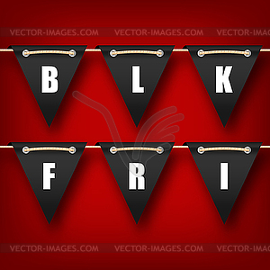 Black Friday Hanging Bunting Pennants, Advertising - vector clipart