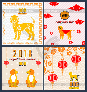 Collection Banners with Chinese New Year Earthen - vector EPS clipart