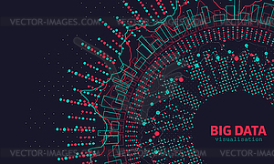 Abstract 3D Big Data Visualization. Futuristic - stock vector clipart