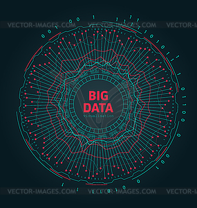 Abstract 3D Big Data Visualization. Futuristic - vector clip art