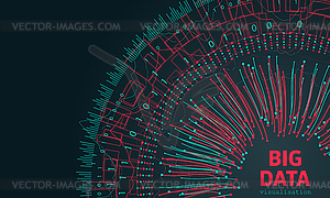 Big Data Visualization. Fractal Elements with - vector image