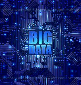 Concept of Electrical Circuit with Big Data - 4V - vector clipart