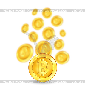 Bitcoin. Bit coin. Digital Currency. Cryptocurrency - vector image