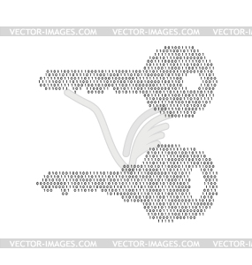 Key Made of Binary Code - vector image