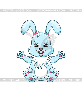 Cute Rabbit Cartoon Boy, Happy Bunny - vector image