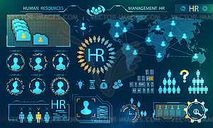 HUD Elements, Search Human Resources. Profile, - vector image