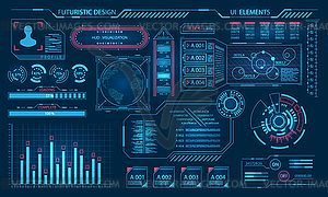 Futuristic Virtual Graphic User Interface, HUD - vector image