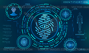 Biometric Identification Personality, Scanning - vector image