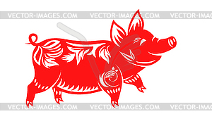 Знак китайского зодиака на Новый год, Цветочный - изображение в векторе