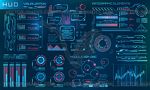 Futuristic HUD Design Elements. Infographic or - vector image