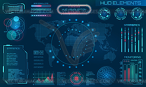 Футуристические элементы дизайна HUD. Инфографические или - рисунок в векторном формате