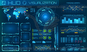 Футуристический фон HUD. Инфографический или технологический - клипарт в векторе