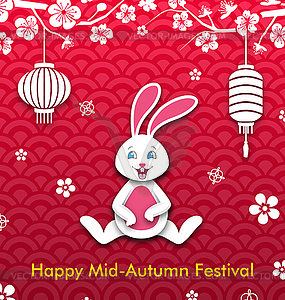 Mid Autumn Festival Oriental Wallpaper. Chinese - vector image