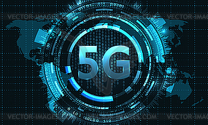 5G Новое беспроводное интернет-соединение Wi-Fi. Глобальный - векторное графическое изображение