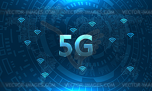 5g Сеть Глобальной Земли связи. Технологии - векторный эскиз