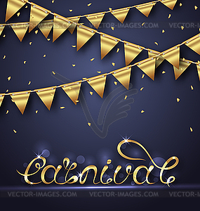 Happy Carnival Festive Postcard with Bunting, Golde - vector clipart