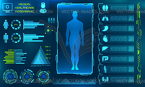HUD UI for Medical App. Futuristic user interface - vector clip art