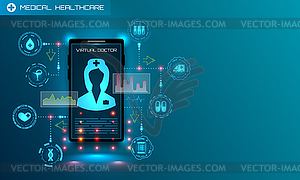 Medical App. Diagnostic and Consulting Application - vector image