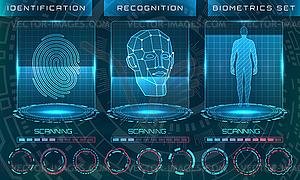 Biometric Identification Personality, Scanning - vector clipart