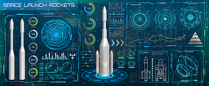 Космический запуск Интерфейс Ракеты, Sky-Fi HUD. Голова - рисунок в векторном формате