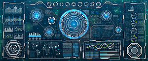 HUD UI для бизнес-приложений. Футуристический пользовательский интерфейс - рисунок в векторе