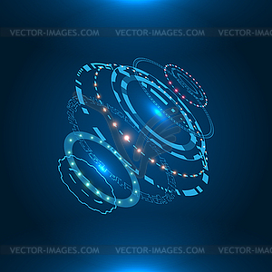 Futuristic HUD Circular Element. object. Glowing - vector image