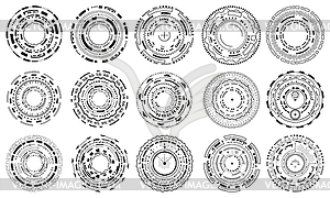HUD Circles, Futuristic Technology Elements for - vector image